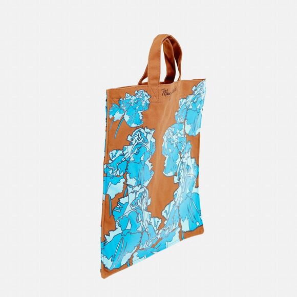 NWT Marc Jacobs Brown Blue Pansy Floral Crossbody Tote Bag - Picture 5 of 11